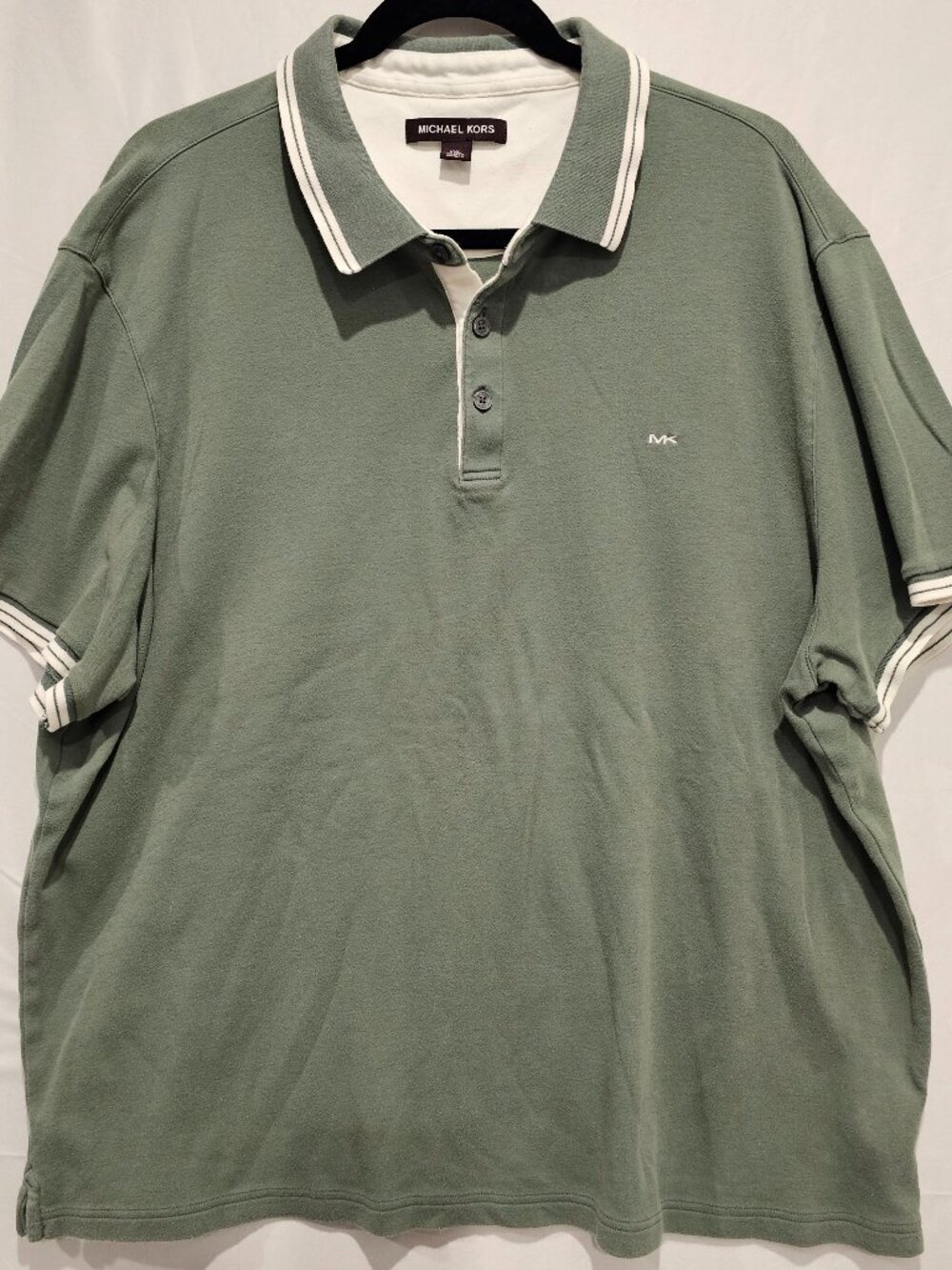Michael Kors Men's Polo Shirt XXL Light Green Heather Cotton Casual